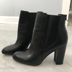 Sam Edelman Case Leather Block-Heel Booties